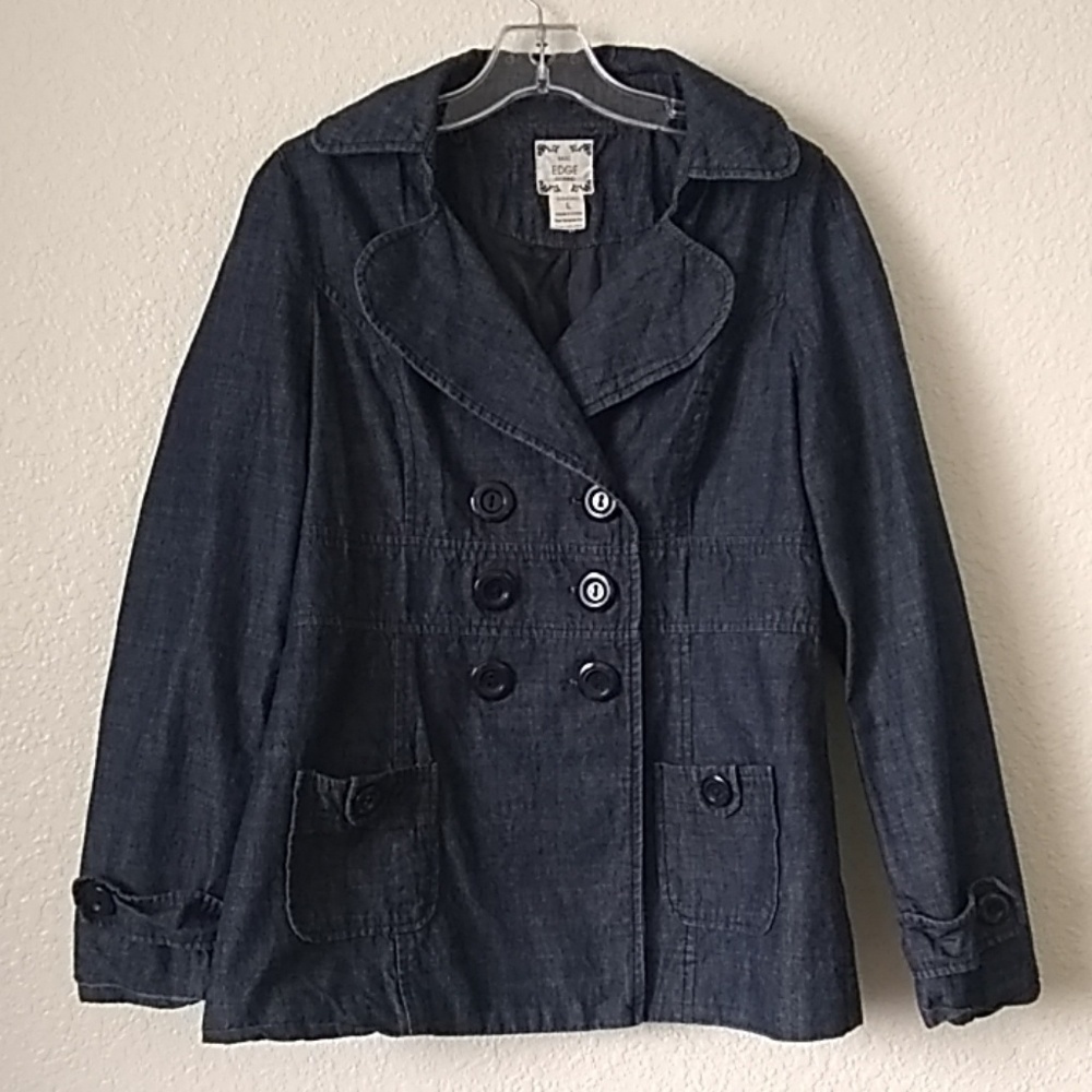 LADIES' Basic Edge Clothing Denim Blazer large